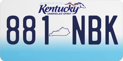 KY license plate 881NBK