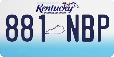 KY license plate 881NBP