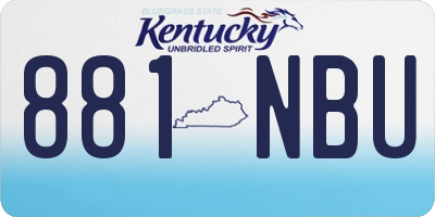 KY license plate 881NBU