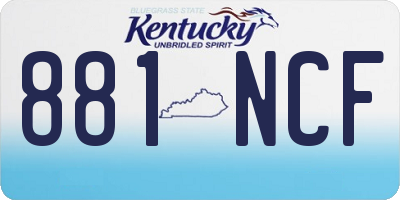 KY license plate 881NCF