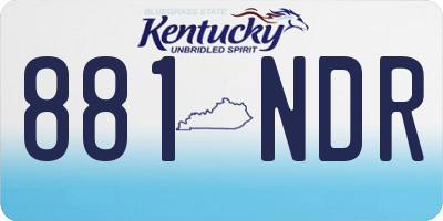 KY license plate 881NDR