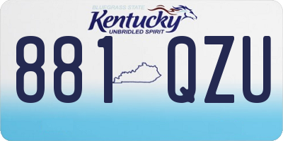 KY license plate 881QZU
