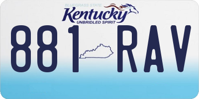 KY license plate 881RAV