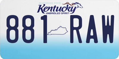 KY license plate 881RAW