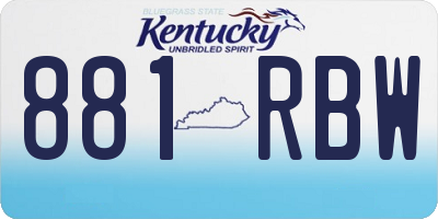 KY license plate 881RBW