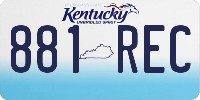 KY license plate 881REC