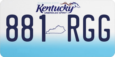 KY license plate 881RGG