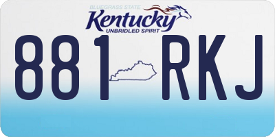 KY license plate 881RKJ