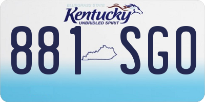 KY license plate 881SGO