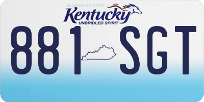 KY license plate 881SGT