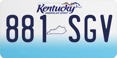 KY license plate 881SGV