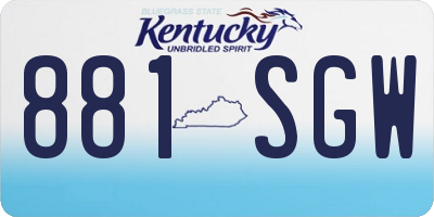 KY license plate 881SGW