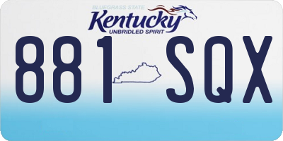KY license plate 881SQX