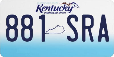 KY license plate 881SRA