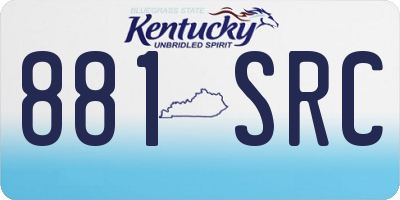 KY license plate 881SRC