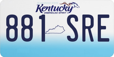 KY license plate 881SRE