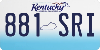 KY license plate 881SRI