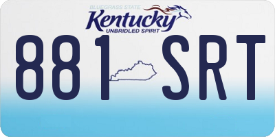 KY license plate 881SRT