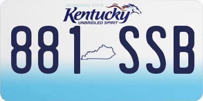 KY license plate 881SSB