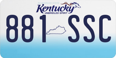 KY license plate 881SSC
