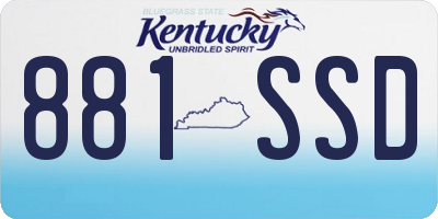 KY license plate 881SSD