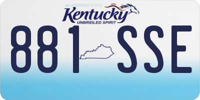KY license plate 881SSE