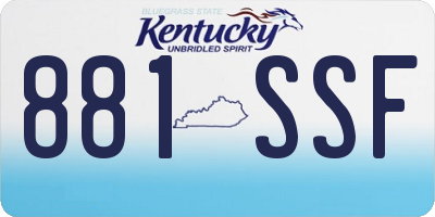 KY license plate 881SSF