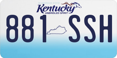KY license plate 881SSH