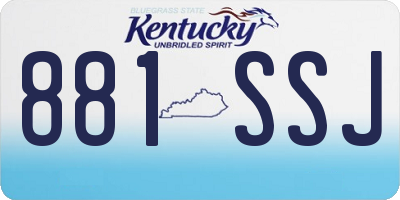 KY license plate 881SSJ