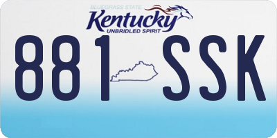 KY license plate 881SSK