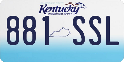 KY license plate 881SSL