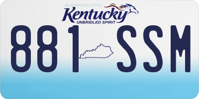 KY license plate 881SSM