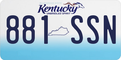 KY license plate 881SSN
