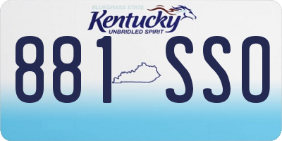 KY license plate 881SSO