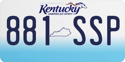 KY license plate 881SSP