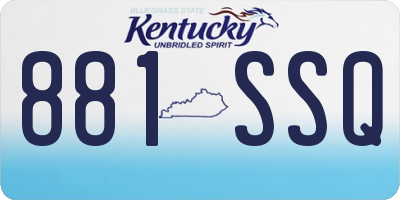 KY license plate 881SSQ
