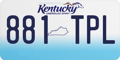 KY license plate 881TPL