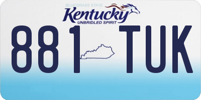 KY license plate 881TUK