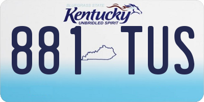 KY license plate 881TUS