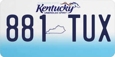 KY license plate 881TUX