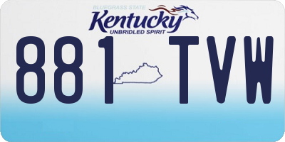KY license plate 881TVW