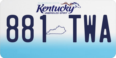 KY license plate 881TWA
