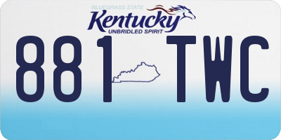 KY license plate 881TWC