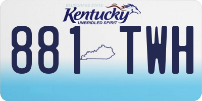 KY license plate 881TWH