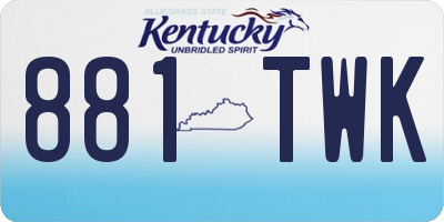 KY license plate 881TWK