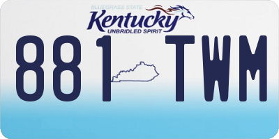 KY license plate 881TWM