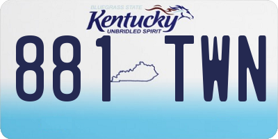 KY license plate 881TWN