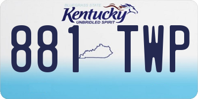KY license plate 881TWP