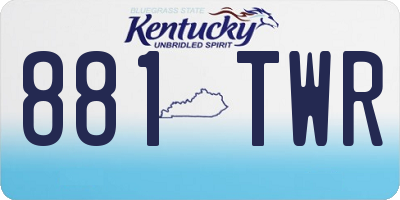 KY license plate 881TWR