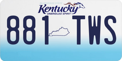 KY license plate 881TWS